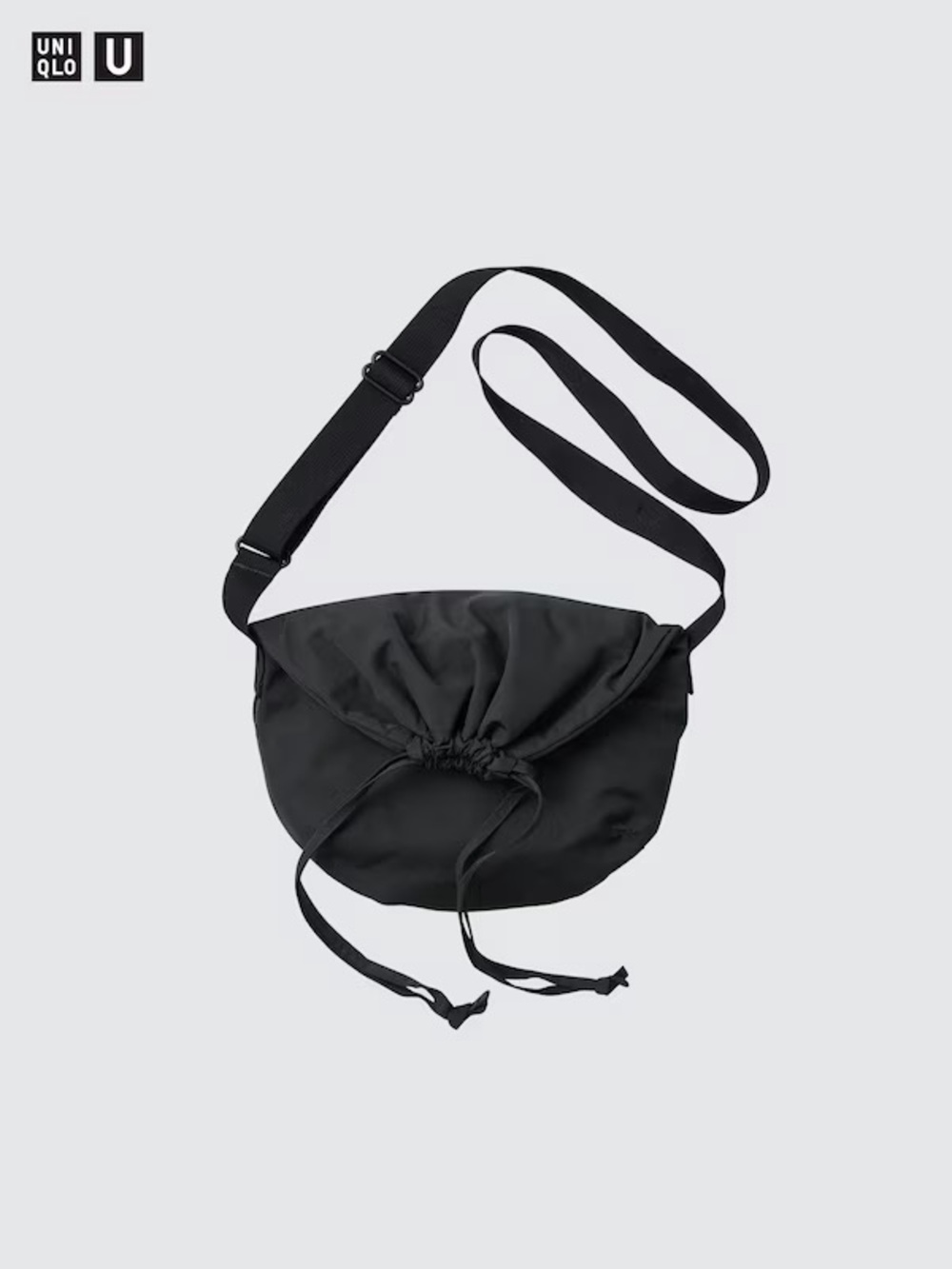 Uniqlo Black Drawstring Shoulder Bag with Adjustable Strap